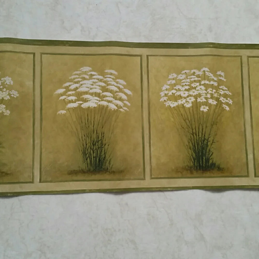 Wallpaper Border - Wild Flowers Floral Meadow Boho Herbs